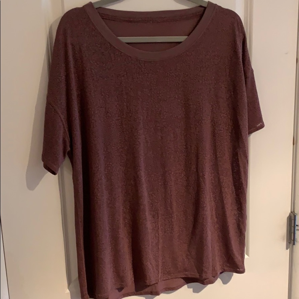 Lululemon Wide-Neck Textured T-Shirt - Size 12